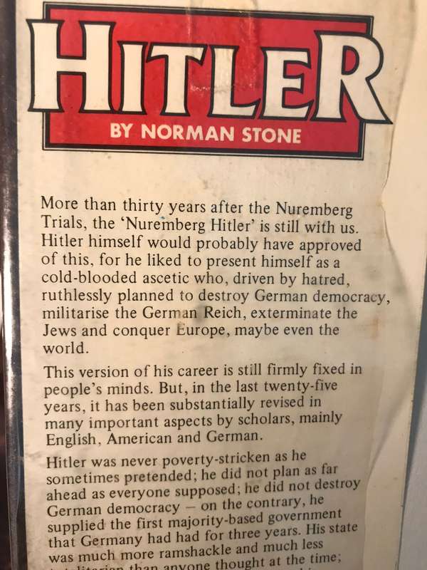 Hitler - Norman Stone (1980 1st Edition Hardcover)
