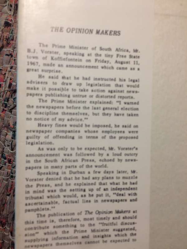 The Opinion Makers - Ivor Benson (1967 1st Edition Hardcover)
