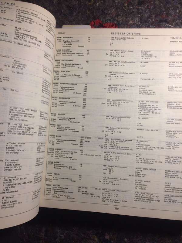 Lloyd's Register of Shipping 1972-73: Register of Ships - 2 Vols (A-L & M-Z) RARE & LEATHER BOUND