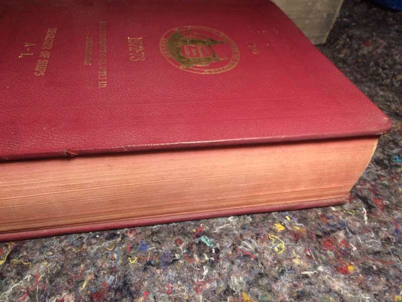 Lloyd's Register of Shipping 1972-73: Register of Ships - 2 Vols (A-L & M-Z) RARE & LEATHER BOUND