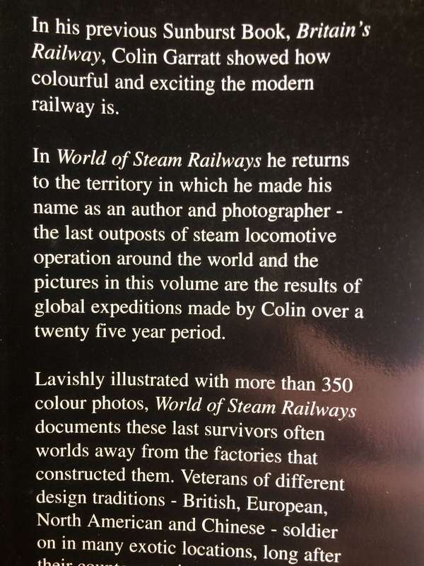World of Steam Railways - Colin Garratt (1994 1st Edition Hardcover)