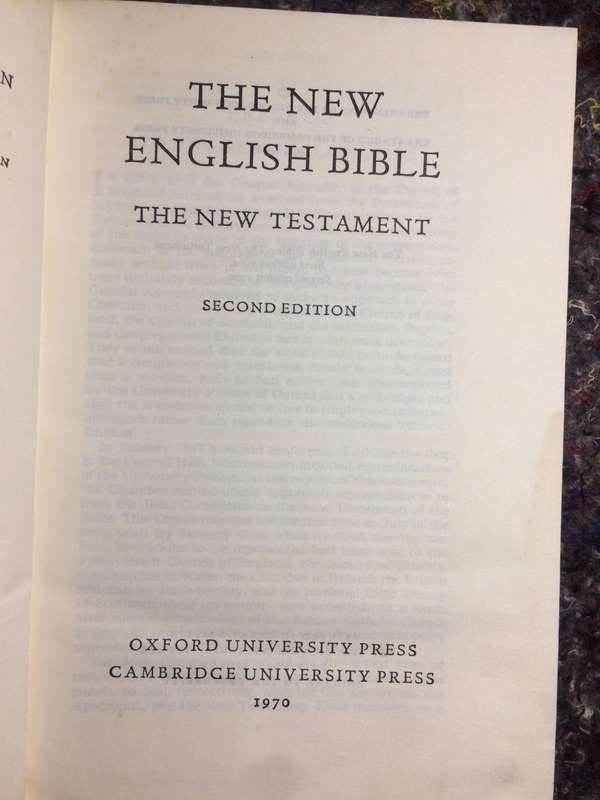 The New English Bible: New Testament (1970 Popular Edition Hardcover)