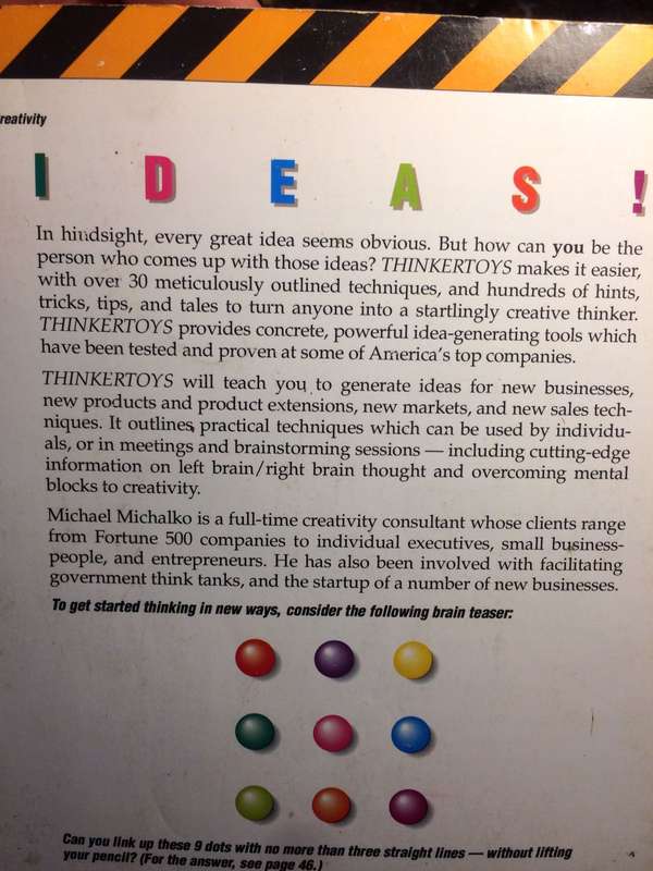 Thinkertoys: A Handbook of Business Creativity - Michael Michalko (1991 1st Edition)