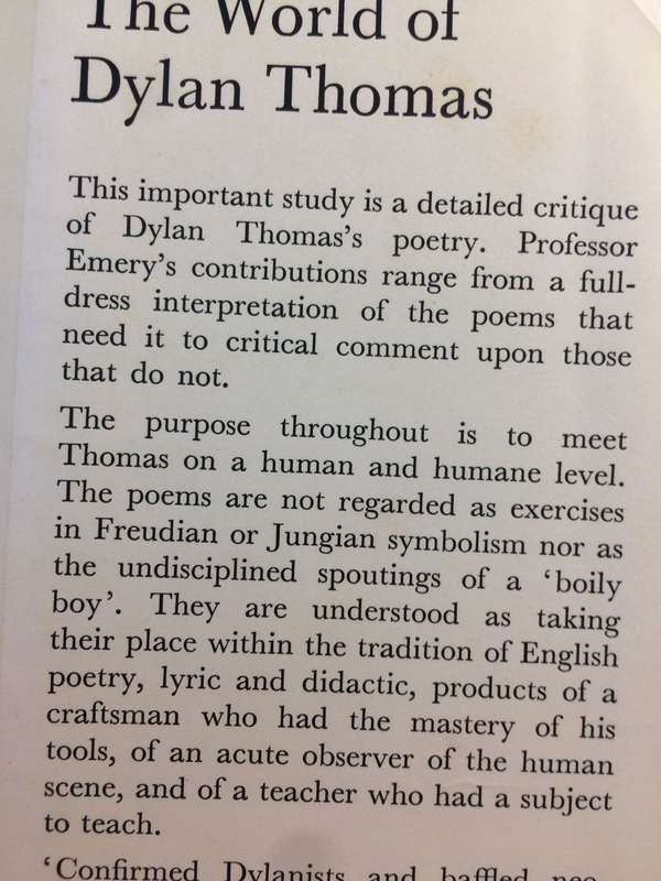 The World of Dylan Thomas - Clark Emery (1971 1st Edition Hardcover)