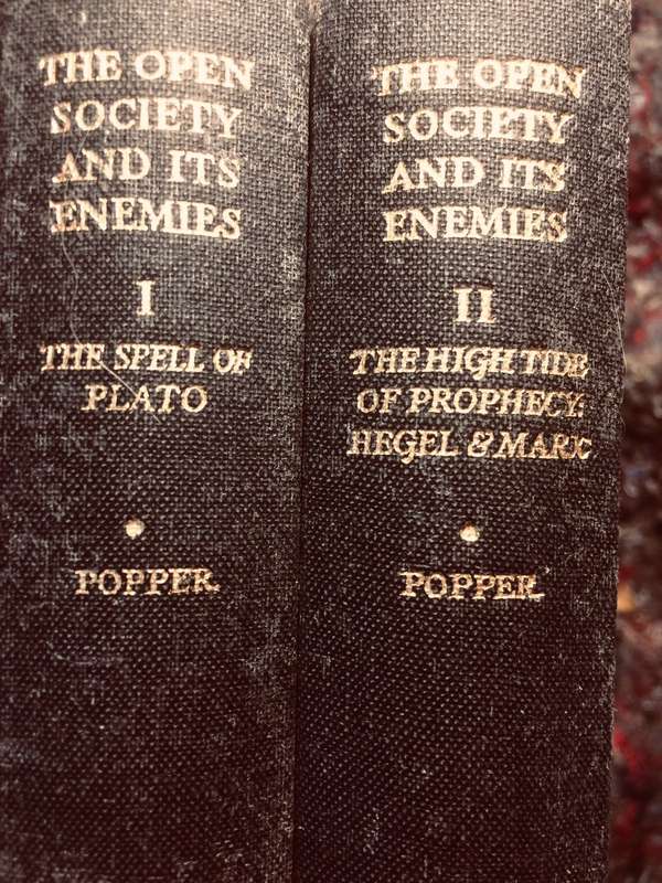 The Open Society and Its Enemies: Volumes I & II - Karl Popper (1957 2x Hardcover Set RARE)