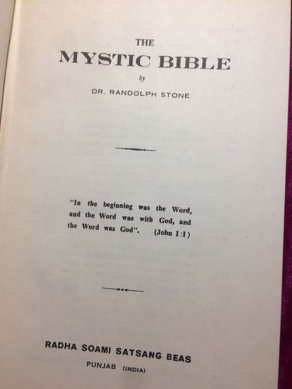 The Mystic Bible - Dr Randolph Stone (1977 Hardcover)
