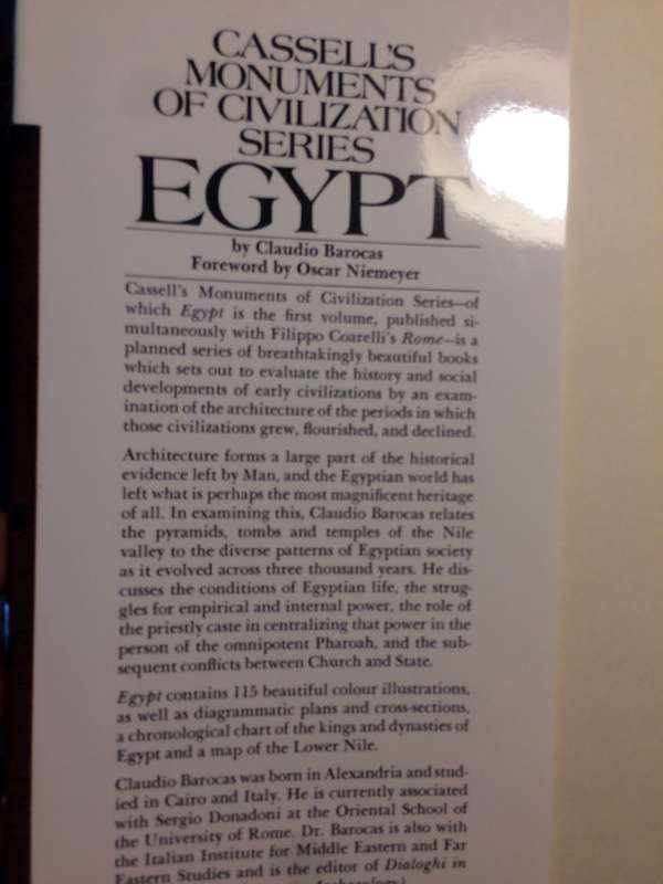 Monuments of Civilization: Egypt - Claudio Barocas (1973 1st Edition Large Format Hardcover)
