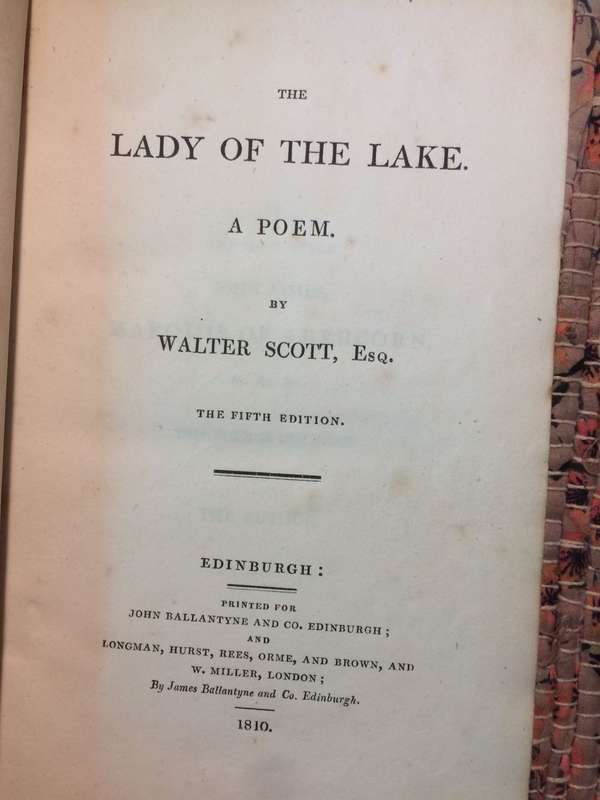 The Lady of the Lake - Walter Scott (1810 Ballantyne & Co, Edinburgh)