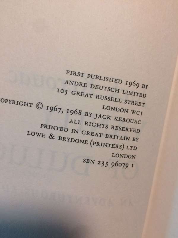 Vanity of Duluoz: An Adventurous Education 1935-46 by Jack Kerouac (1969 1st UK Edition) RARE