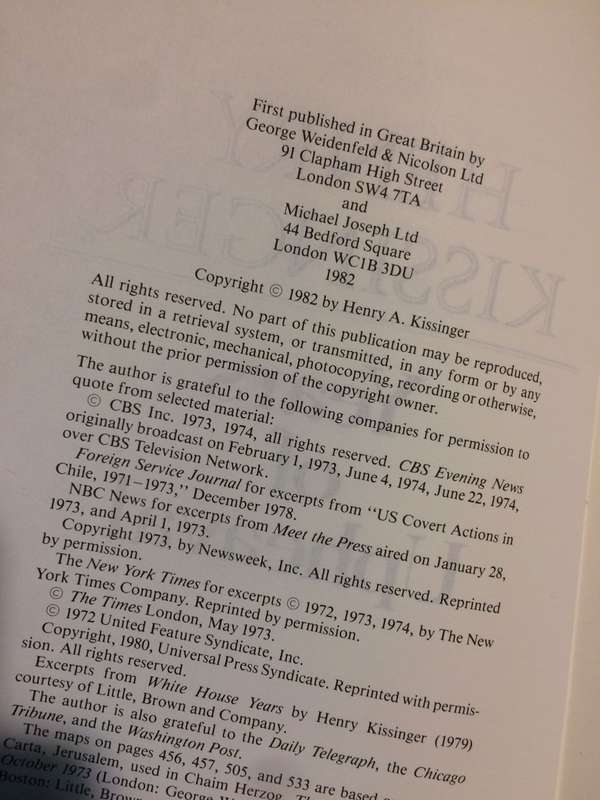 Years of Upheaval - Henry Kissinger (1982 1st Edition Hardcover with DJ)
