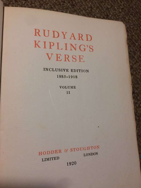 Rudyard Kipling's Verse: Inclusive Edition 1885 - 1918 Volumes 1 & 2