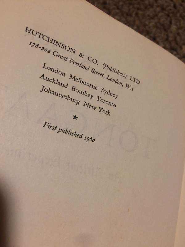 Tongaati: An African Experiment - R.G.T Watson (1960 1st Edition Hardcover)