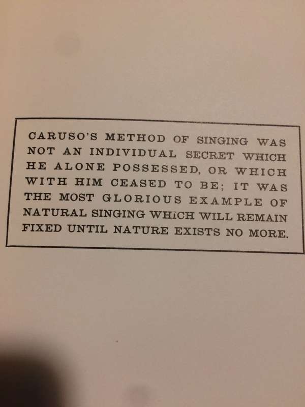 Caruso's Method Of Voice Production: The Scientific Culture Of The Voice - P Mario Marafioti SIGNED