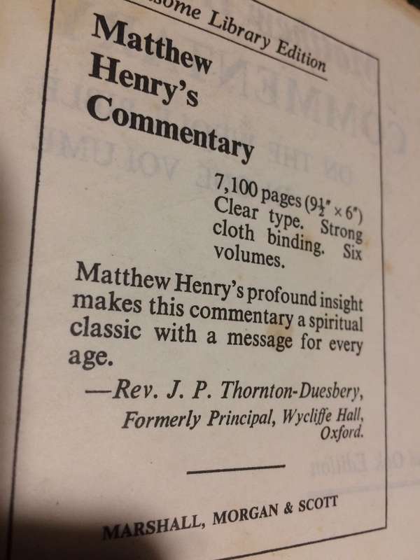 Matthew Henry's Commentary on the Whole Bible: Broad Oak Edition (Published 1973)