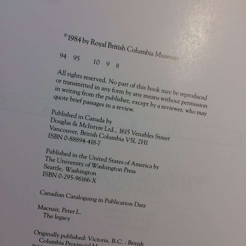 The Legacy: Tradition and Innovation in Northwest Coast Indian Art (1984 1st Edition)