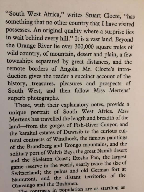 South West Africa - Alice Mertens (1971 Hardcover) / Includes FREE Alice Mertens "African Elegance"