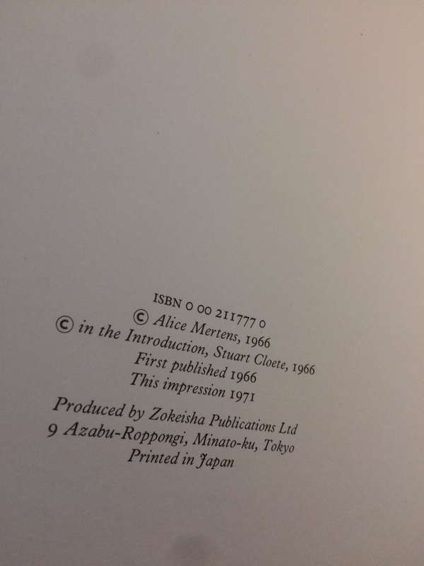 South West Africa - Alice Mertens (1971 Hardcover) / Includes FREE Alice Mertens "African Elegance"