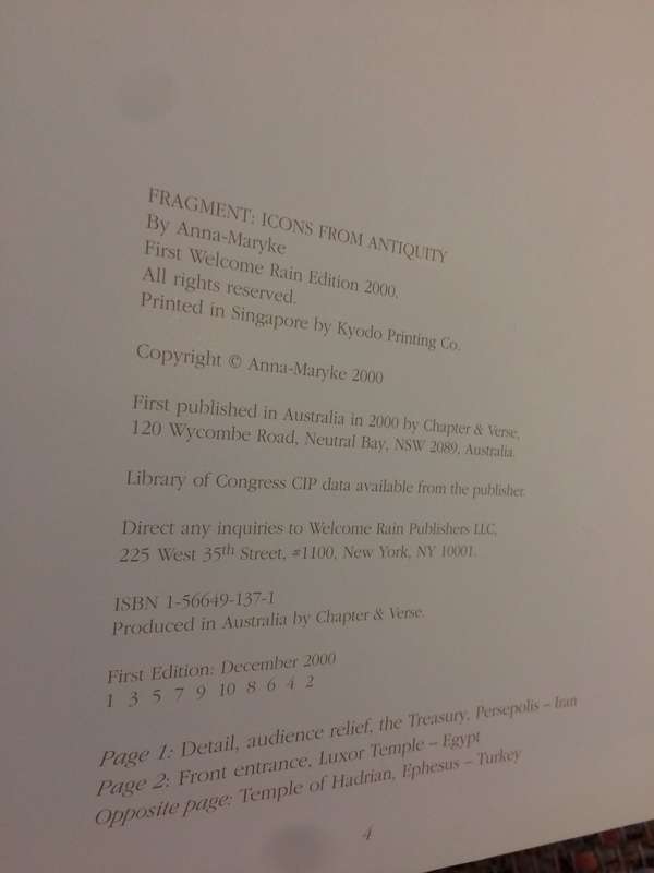 Fragment: Icons from Antiquity - Anna-Maryke (2000 1st Edition Hardcover)