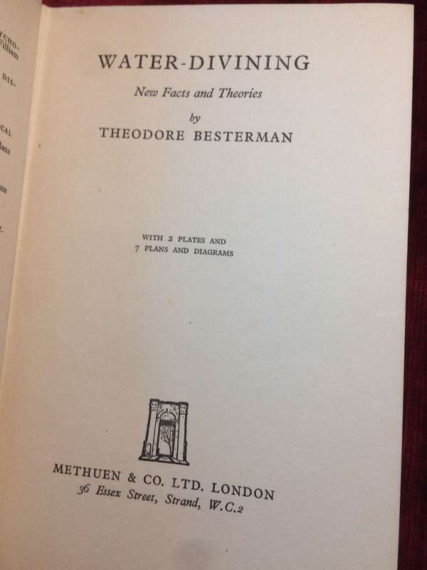 Water Divining - Theodore Besterman (1938 1st Edition Hardcover)