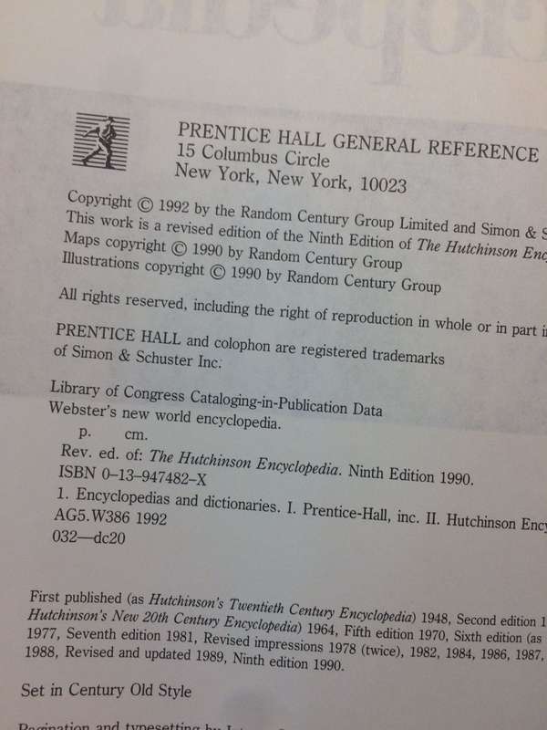 Webster`s New World Encyclopedia