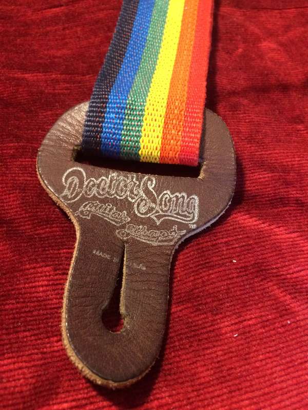 Vintage Doctor Song Rainbow Guitar Strap Made In USA