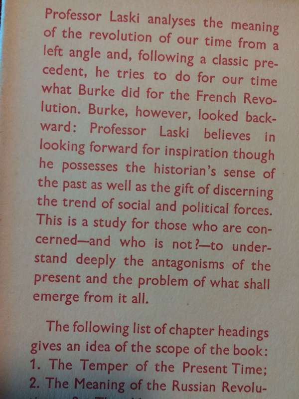Reflections on the Revolution of Our Time - Harold J Laski (1943 1st Edition)