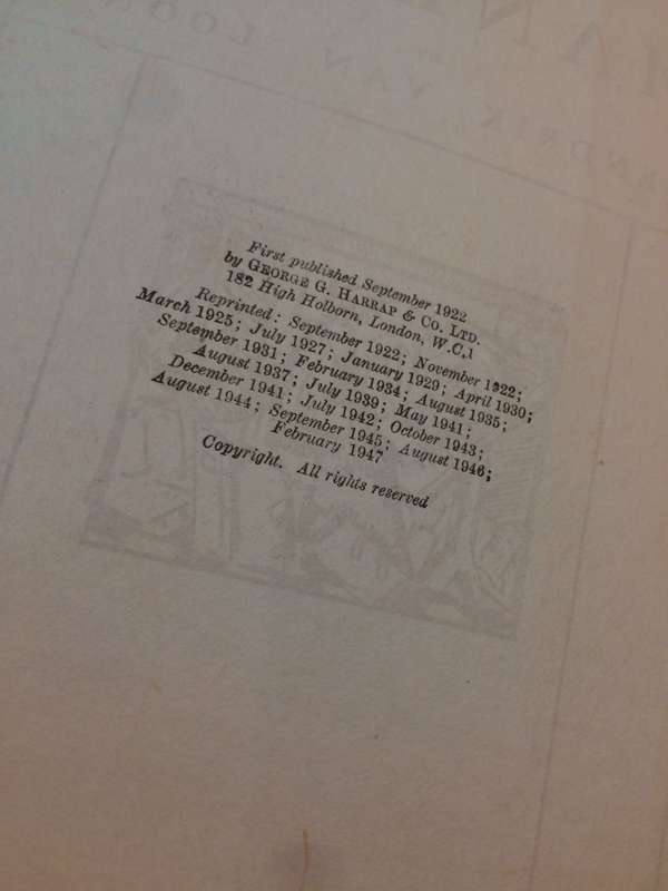 The Story of Mankind - Hendrik Willem van Loon (1947 Hardcover)