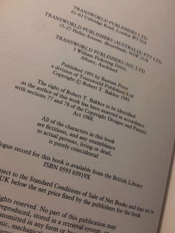 Raptor Red - Robert T Bakker (1995 1st Edition Hardcover)