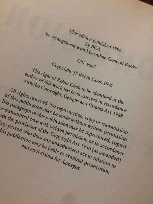Contagion - Robin Cook (1996 Hardcover Ex)