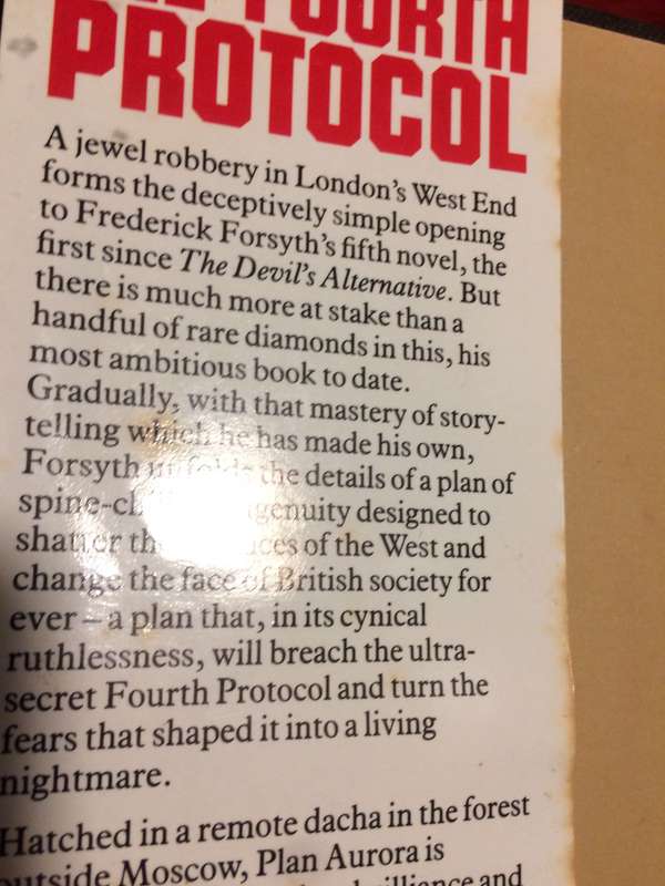 The Fourth Protocol - Frederick Forsyth (1984 1st Edition Hardcover)