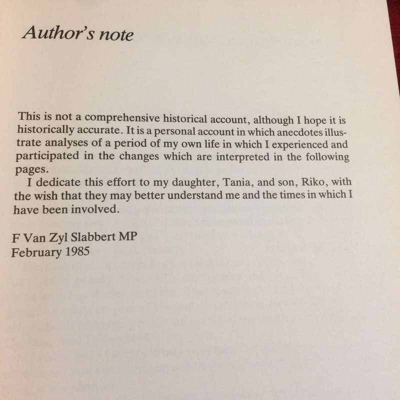The Last White Parliament - Frederik Van Zyl Slabbert (1985 1st Edition Hardcover)