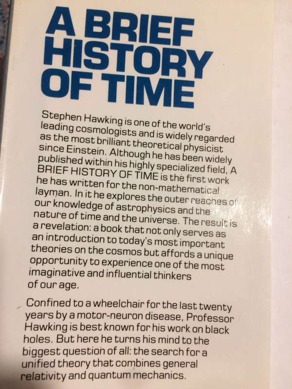 A Brief History of Time - Stephen W Hawking (1992 Hardcover)