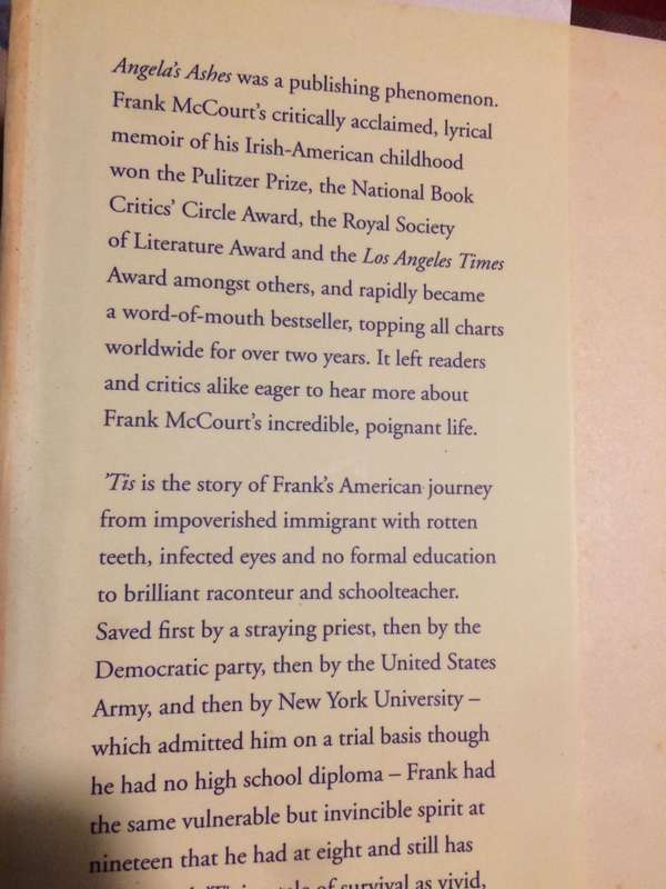 'Tis - Frank McCourt (1999 1st Edition Hardcover)