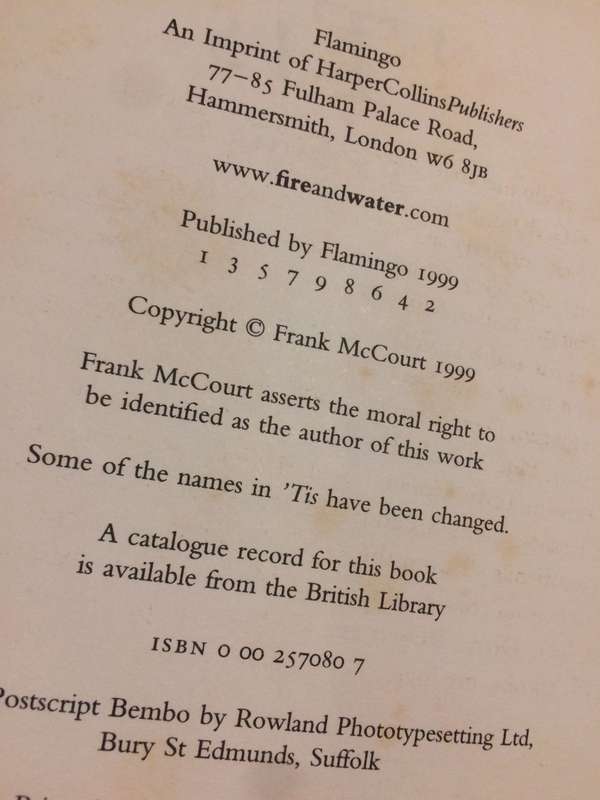 'Tis - Frank McCourt (1999 1st Edition Hardcover)