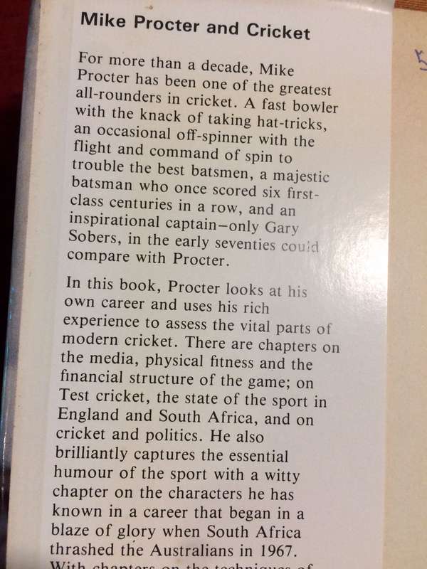 Mike Proctor and Cricket (1981 1st Edition Hardcover)