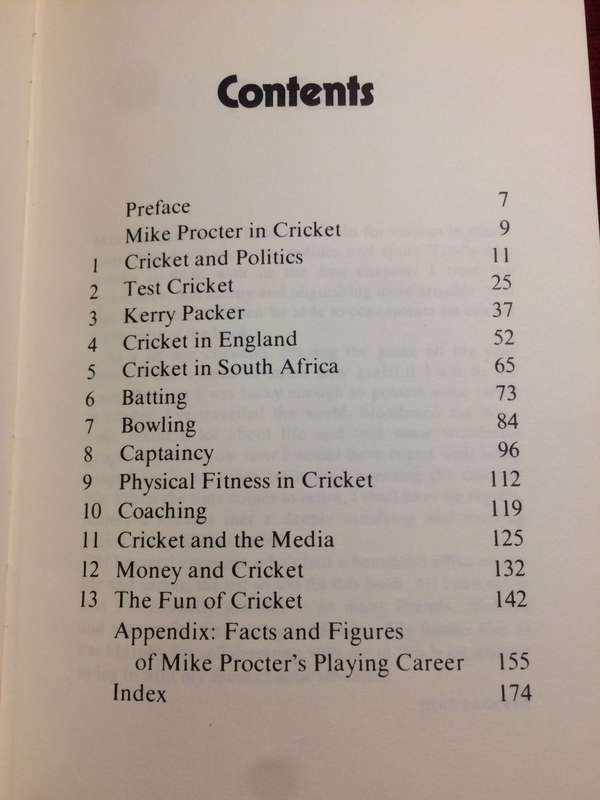 Mike Proctor and Cricket (1981 1st Edition Hardcover)