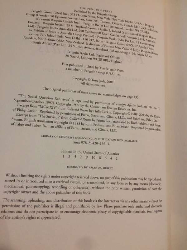 Reappraisals: Reflections on the Forgotten Twentieth Century - Tony Judt (2008 1st Ed Hardcover)
