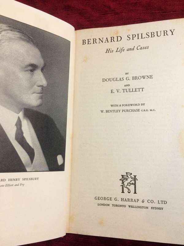 Bernard Spilsbury: His Life and Cases - Douglas G. Browne (1951 First Edition Hardcover)