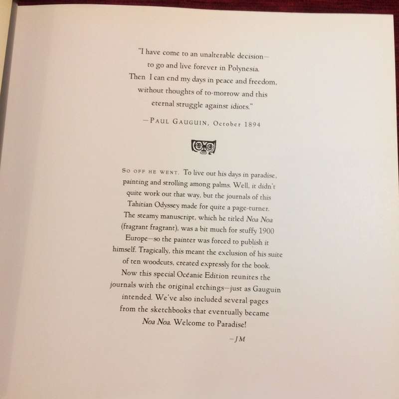Noa Noa: The Tahiti Journal of Paul Gauguin | Oceanie Edition by John Miller (2005 Hardcover)