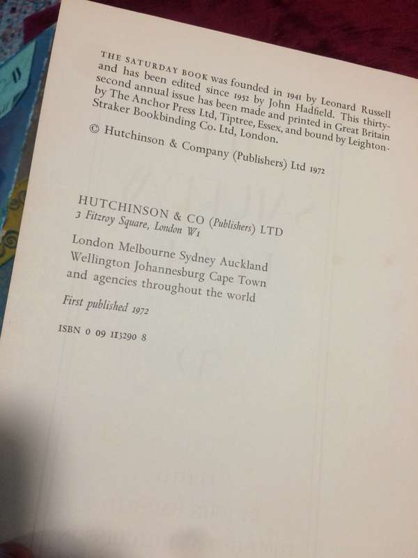 The Saturday Book 32 - Edited by John Hadfield (1972 1st Edition Hardcover with Gift Box)