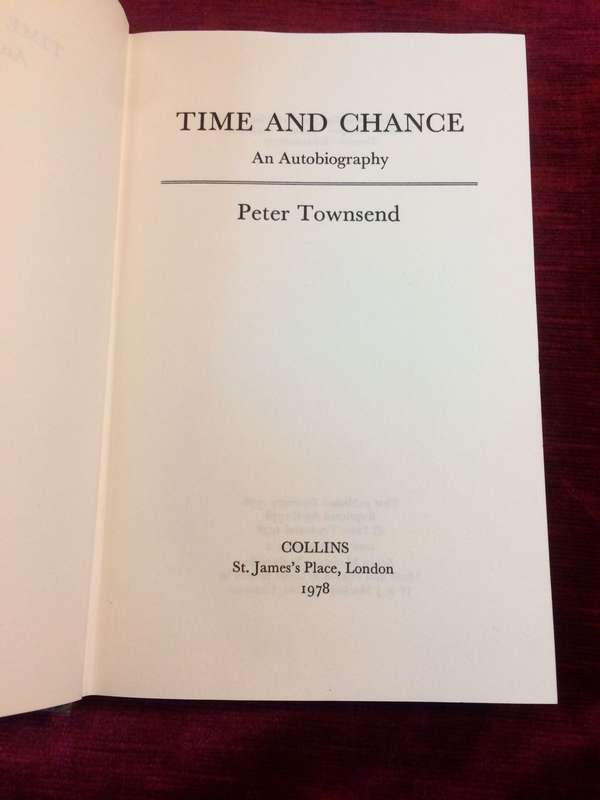 Time and Chance: An Autobiography - Peter Townsend (1978 Hardcover)