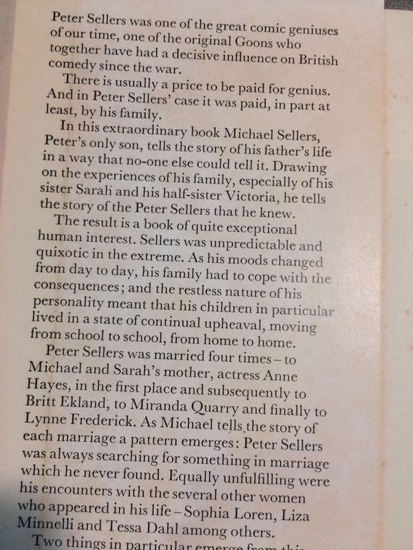 PS I Love You: An Intimate Portrait of Peter Sellers 1925-1980 - Michael Sellers (1981 1st Edition)