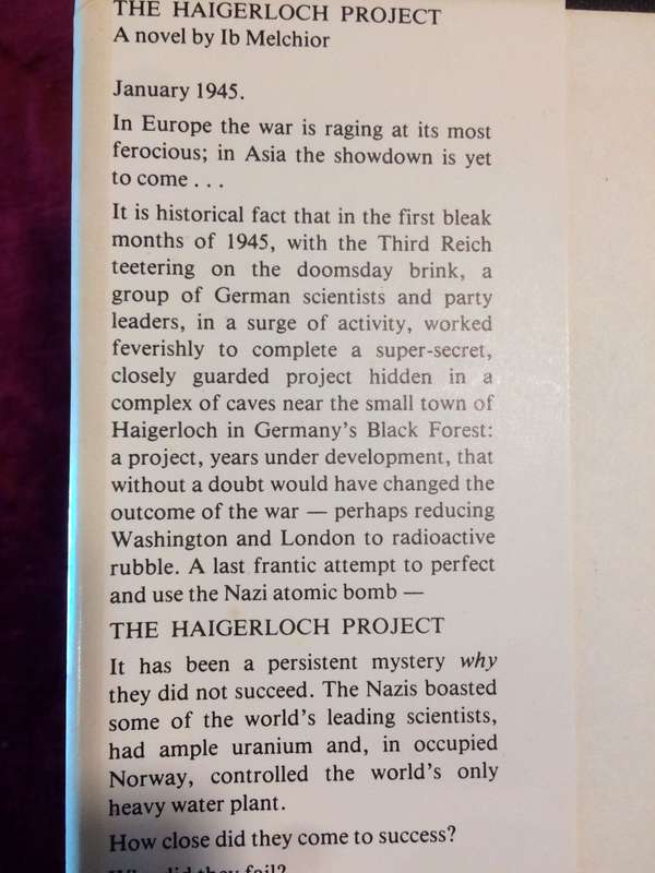 The Haigerloch Project - Ib Melchior (1977 1st Edition Hardcover)
