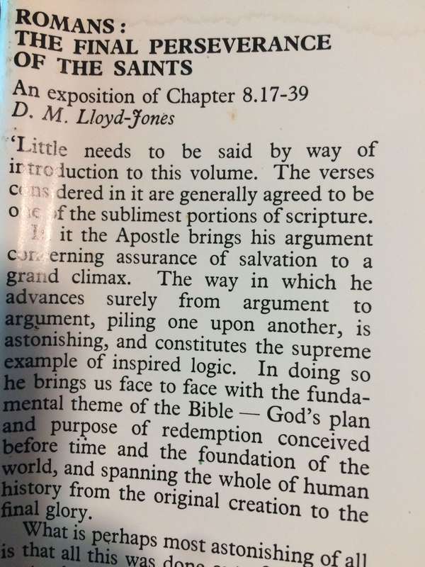 Romans 8:17-39 The Final Perseverance of the Saints - D Martyn Lloyd-Jones (1987 Hardcover)