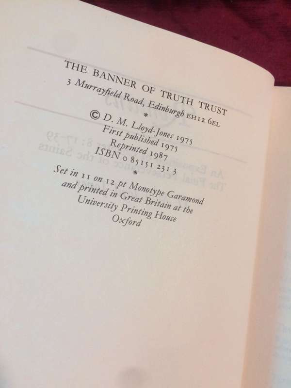 Romans 8:17-39 The Final Perseverance of the Saints - D Martyn Lloyd-Jones (1987 Hardcover)