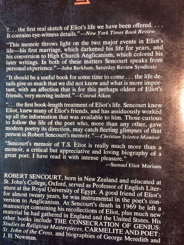 TS Eliot: A Memoir - Robert Sencourt