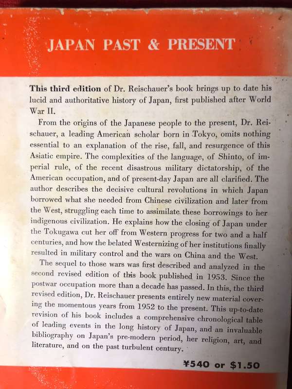 Japan: Past and Present -  Edwin O Reisehauer