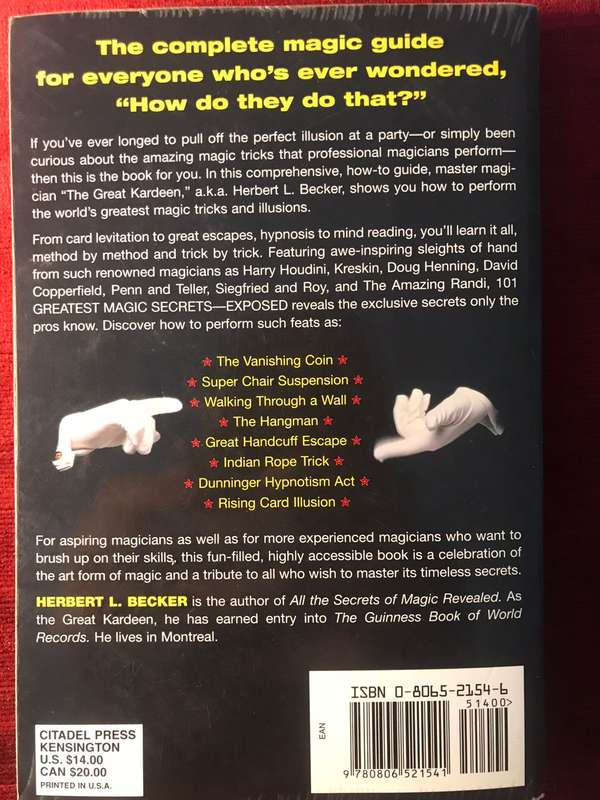 101 Greatest Magic Secrets Exposed - Herbert L Becker