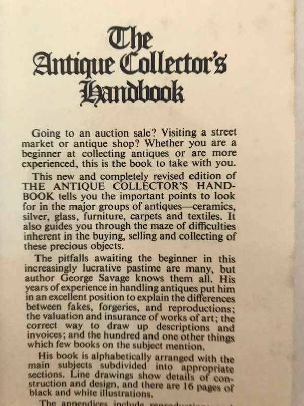 The Antique Collectors Handbook - George Savage (1968 Hardcover)