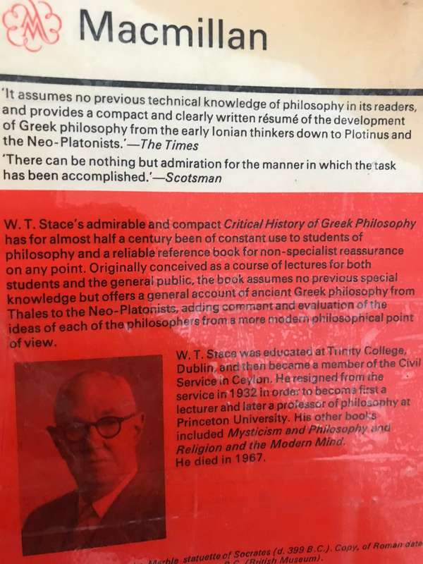 A Critical History of Greek Philosophy - WT Stace
